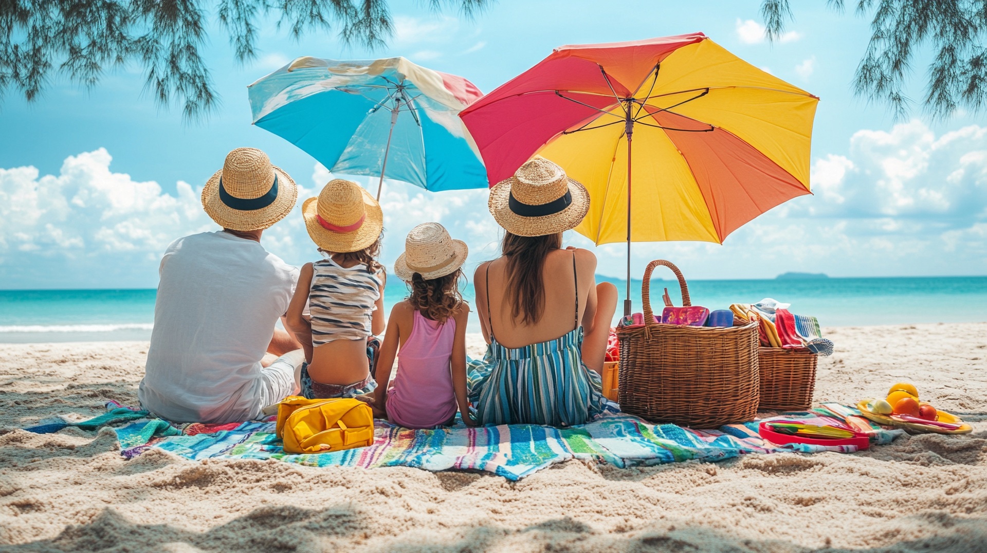 Familie entspannt am Strand | Wellnesshotel in Bayern